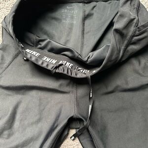Nike Black Dri-FIT Athletic Leggings with Logo Waistband